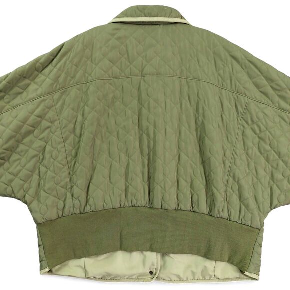Anthropologie Pilcro Quilted Jacket Sz 1X Olive Green Oversized Cocoon Coat - Picture 5 of 14